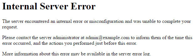 Internal Server Error500 internal server error on Apache